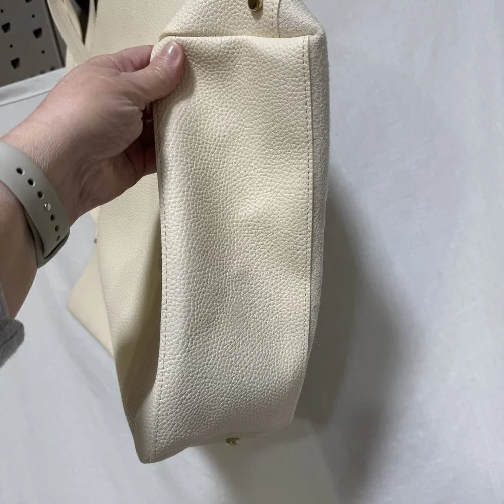 ULTA BEAUTY Tote Bag Purse Faux Leather Suede Cream EUC